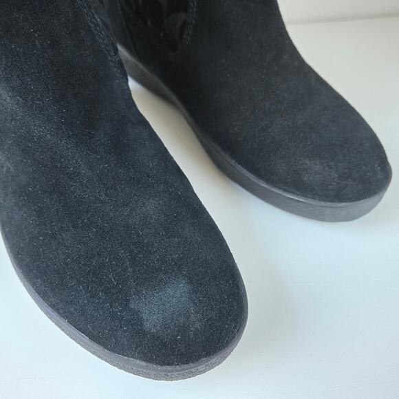 Coach Tullip Signature Print Suede Black Leather Fleece Winter Boots Womens 7 B - Picture 9 of 16